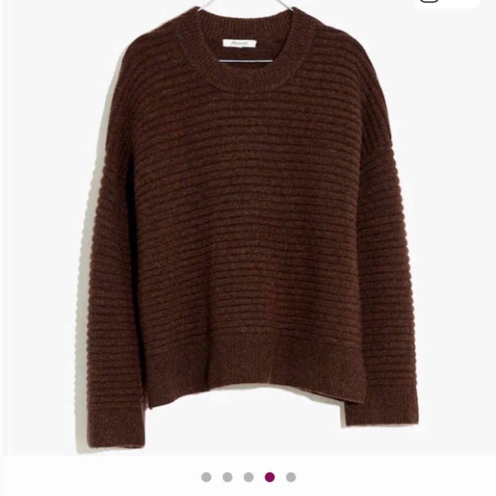 Madewell Brown Crew Neck Sweater Chunky Knit